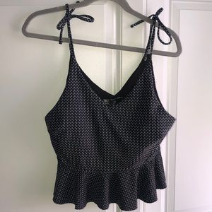 Albion Tankini Top Swimwear Medium Black White Print